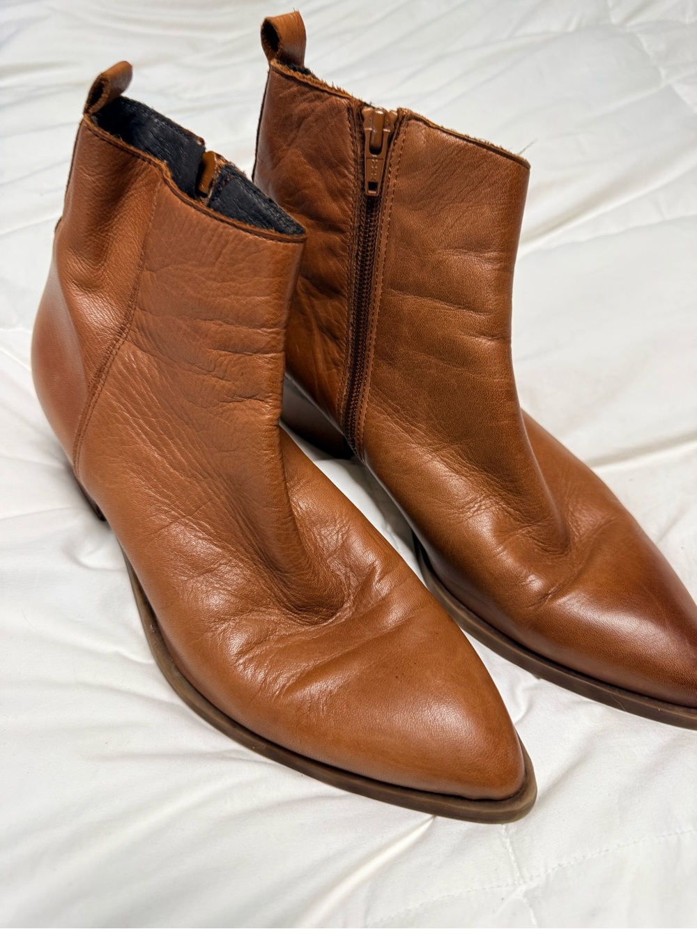 Piampiani Italian Leather Ankle Boots - Tan